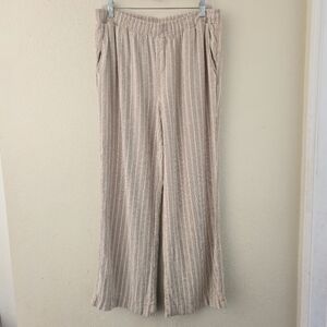 BRIGGS linen Blend Striped Pants L